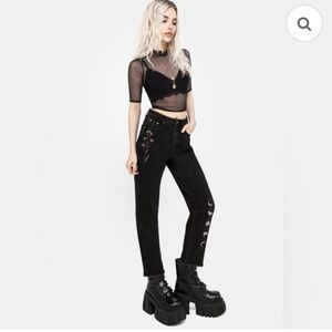Disturbia Black High Rise Women Jeans
